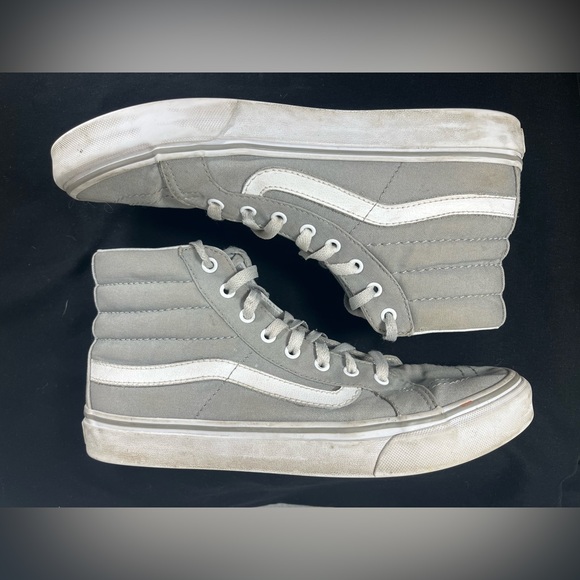 Vans High Tops Shoes - Grey & White - Women’s Size 8.5 & Men’s Size 7 - Picture 4 of 14